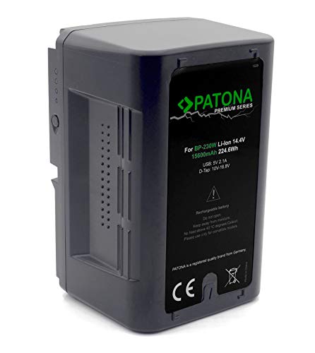 PATONA Premium v-Mount Ersatz für Sony Akku BP-230W - 224.6Wh / 15.600mAh (kompatibel mit Aputure LS C300D Mark II oder LS 300x) von PATONA