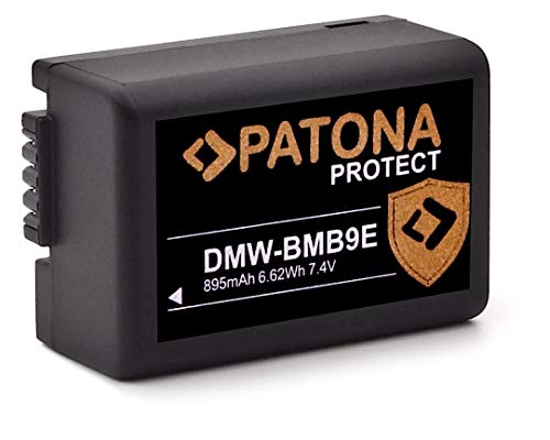 PATONA Protect Akku DMW-BMB9 E DMW BMB9E (895mAh) mit NTC Sensor und V1 Gehäuse - Kompatibel mit Panasonic Lumix DC FZ82 DMC FZ72 FZ62 FZ45 FZ48 FZ100 FZ150 Leica V-LUX 3 von PATONA