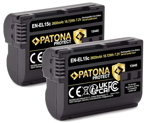 PATONA Protect EN-EL15c Akku (2X 2600mAh) mit NTC-Sensor und V1 Schutzgehäuse - kompatibel mit Zf Z6III Z7II usw. von PATONA