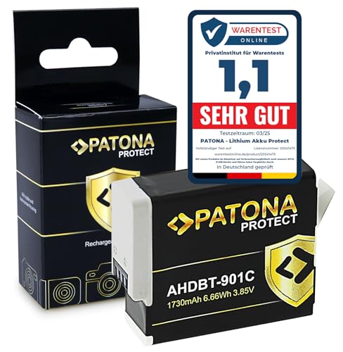 PATONA Protect Akku für GoPro Hero 12/11/10/9 – 1730mAh – Feuerhemmendes V1 Gehäuse, Langlebig, Leistungsstark – Ersatz für GoPro AHDBT-901C, SPBL1B, Enduro Akku von PATONA