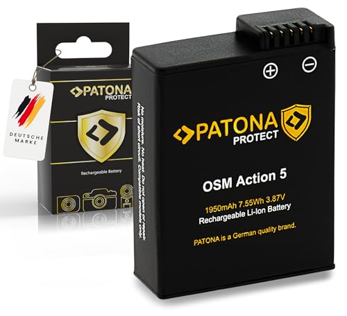 PATONA Protect BCX202 Akku 1950mAh 3,87V kompatibel mit DJI Osmo Action 3 4 5 Ersatzakku mit Markenzellen, Gehäuse feuerhemmend und hitzeresistent, 100% kompatibel mit Original von PATONA