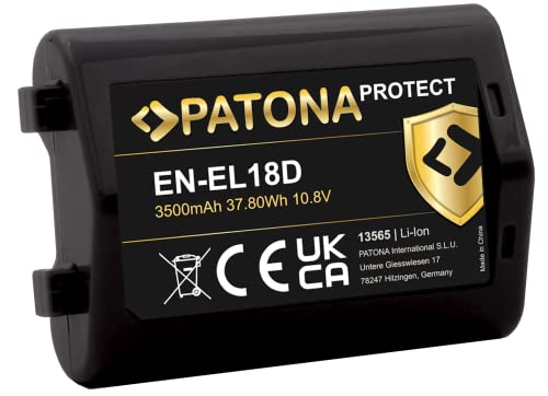 PATONA Protect EN-EL18D Akku (3500mAh) Qualitätsakku mit V1 Gehäuse - Intelligentes Akkusystem - neueste Generation von PATONA