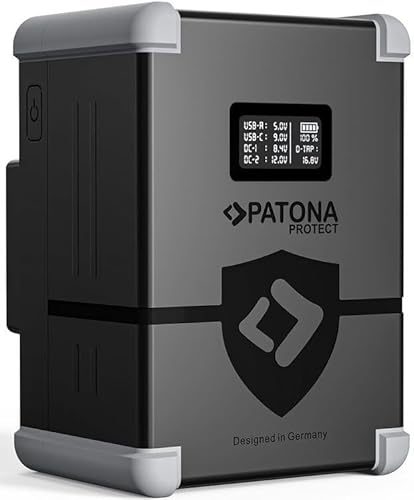 PATONA Protect Micro G99 Gold-Mount Akku (99Wh LG-Zellen - PD 100W) BMS - V1 Schutzgehäuse - OLED Display - 2X DC (12V 8.4V) USB-C PD 100W und D-Tap 100W (13795) von PATONA