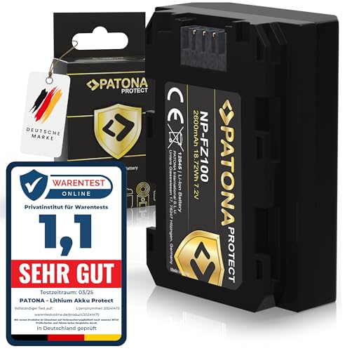 PATONA Protect NP-FZ100 Akku 2600mAh Ersatzakku kompatibel mit Sony Alpha 6600 6700 A6600 A6700 A1 A9 9 R S II A7 III IV A7R 7 C 7CR 7S 7R A7III R V R3 R4 FX3 FX30 A7C2 A7R3 NPFZ100 NP FZ100 FZ 100 PATONA Protect NP-FZ100 Akku 2600mAh Ersatzakku kompatibel mit Sony Alpha 6600 6700 A6600 A6700 A1 A9 9 R S II A7 III IV A7R 7 C 7CR 7S 7R A7III R V R3 R4 FX3 FX30 A7C2 A7R3 NPFZ100 NP FZ100 FZ 100 von PATONA