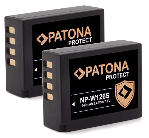 PATONA Protect V1 (2X) Akku NP-W126s NP-W126 (1140mAh) mit NTC-Sensor und V1 Gehäuse - ohne Verwendungseinschränkung - X-M5 X100VI X-S10 X-T20 X-T30 II X-T5 X-T50 usw. von PATONA