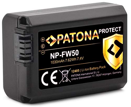 PATONA Protect V1 Akku NP-FW50 (1030mAh) mit V1 Gehäuse - ohne Verwendungseinschränkung von PATONA