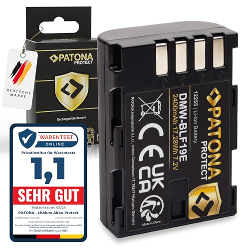 PATONA Protect DMW-BLF19 E Akku 2400mAh Ersatzakku kompatibel mit Panasonic Lumix DC-G9 G9L G9EG G9LEG GH5 GH5L GH5M GH5S GH4 GH4A GH4H GH4M GH4R GH4U GH3 GH3A GH3H Sigma BP-61 DMWBLF19E DMW BLF19 von PATONA