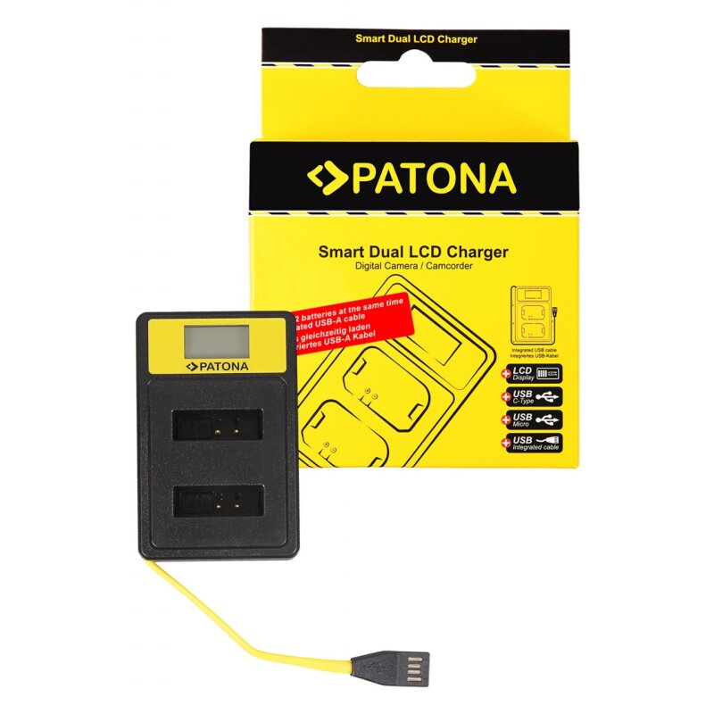 PATONA Smart Dual LCD USB Ladegerät Canon NB-13L PowerShot von PATONA