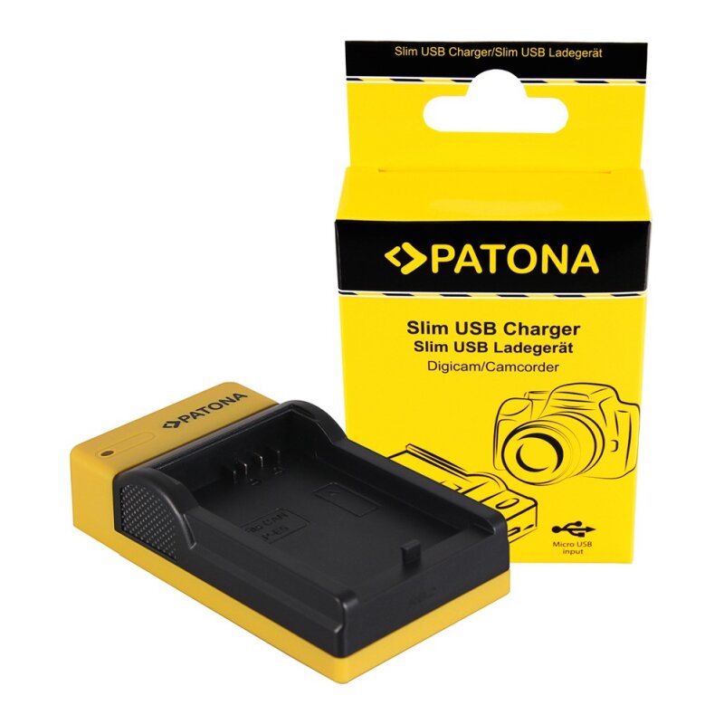 Slim Micro-USB Ladegerät f. Canon LP-E5, EOS 1000D, 450D, 500D von PATONA