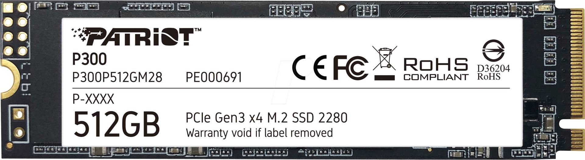 P300P512GM28 - Patriot P300 NVMe SSD, 512 GB von PATRIOT MEMORY