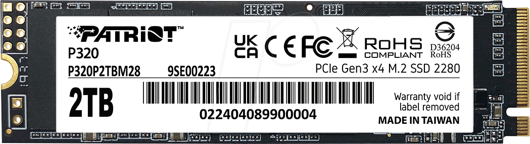 P320P2TBM28 - Patriot P320 SSD 2 TB, M.2 2280 P320P2TBM28 - Patriot P320 SSD 2 TB, M.2 2280 von PATRIOT MEMORY