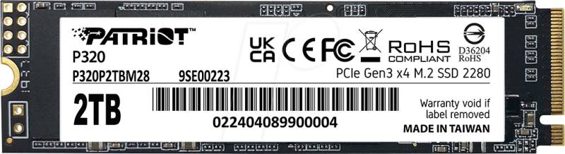 P320P2TBM28 - Patriot P320 SSD 2 TB, M.2 2280 von PATRIOT MEMORY