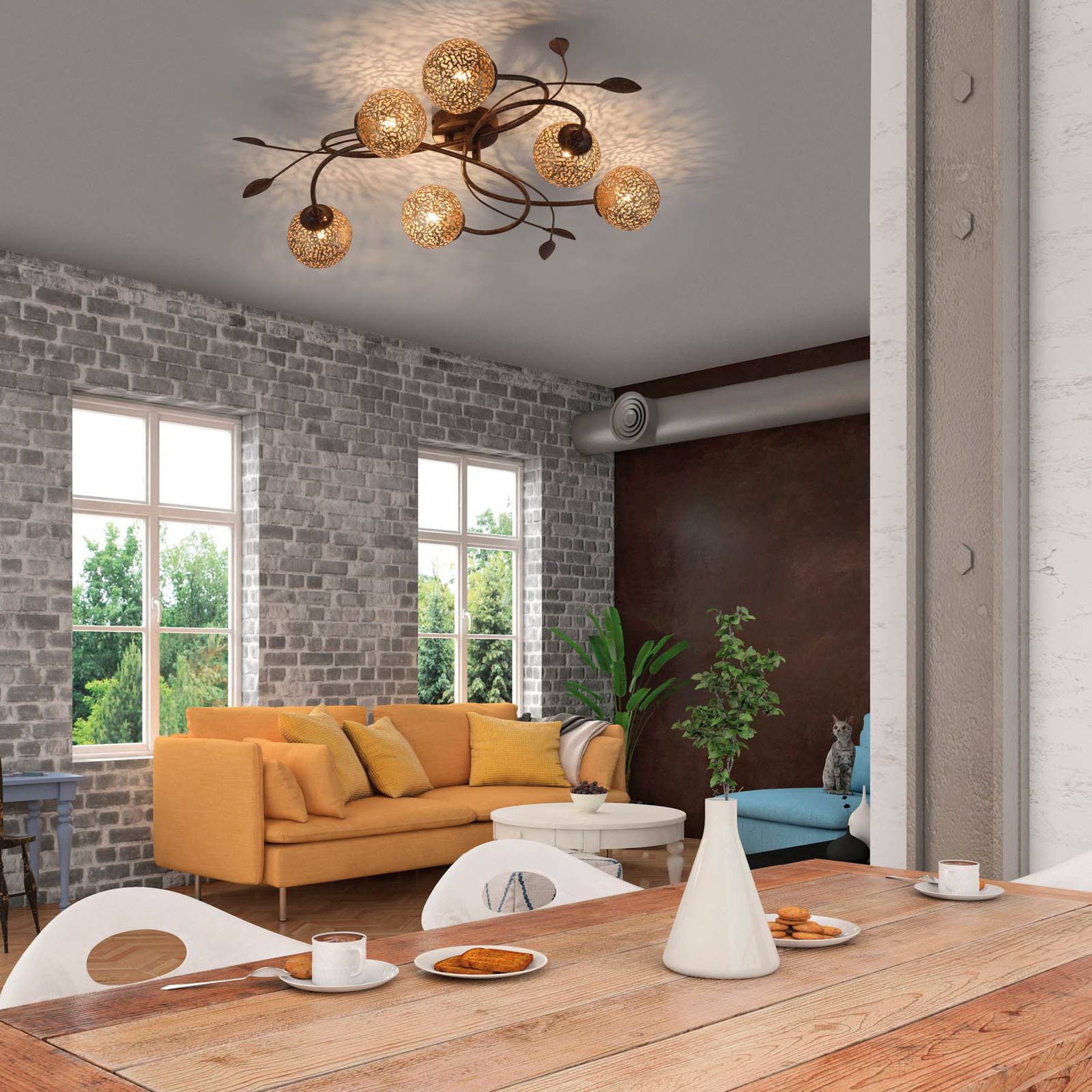 Paul Neuhaus Deckenlampe Greta, 65 cm, 6-flg., Metall, G9 Paul Neuhaus Deckenlampe Greta, 65 cm, 6-flg., Metall, G9 von PAUL NEUHAUS