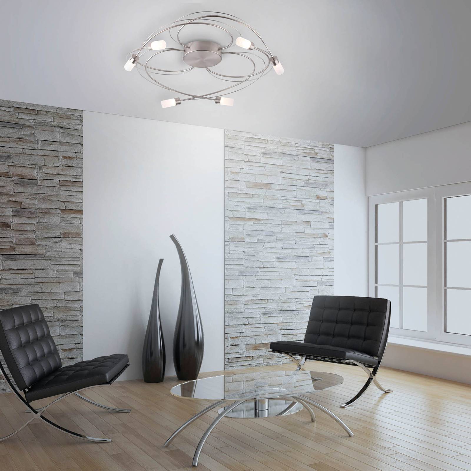 Deckenlampe Nelia m. LED 6fl Ø 60 cm stahl Deckenlampe Nelia m. LED 6fl Ø 60 cm stahl von PAUL NEUHAUS