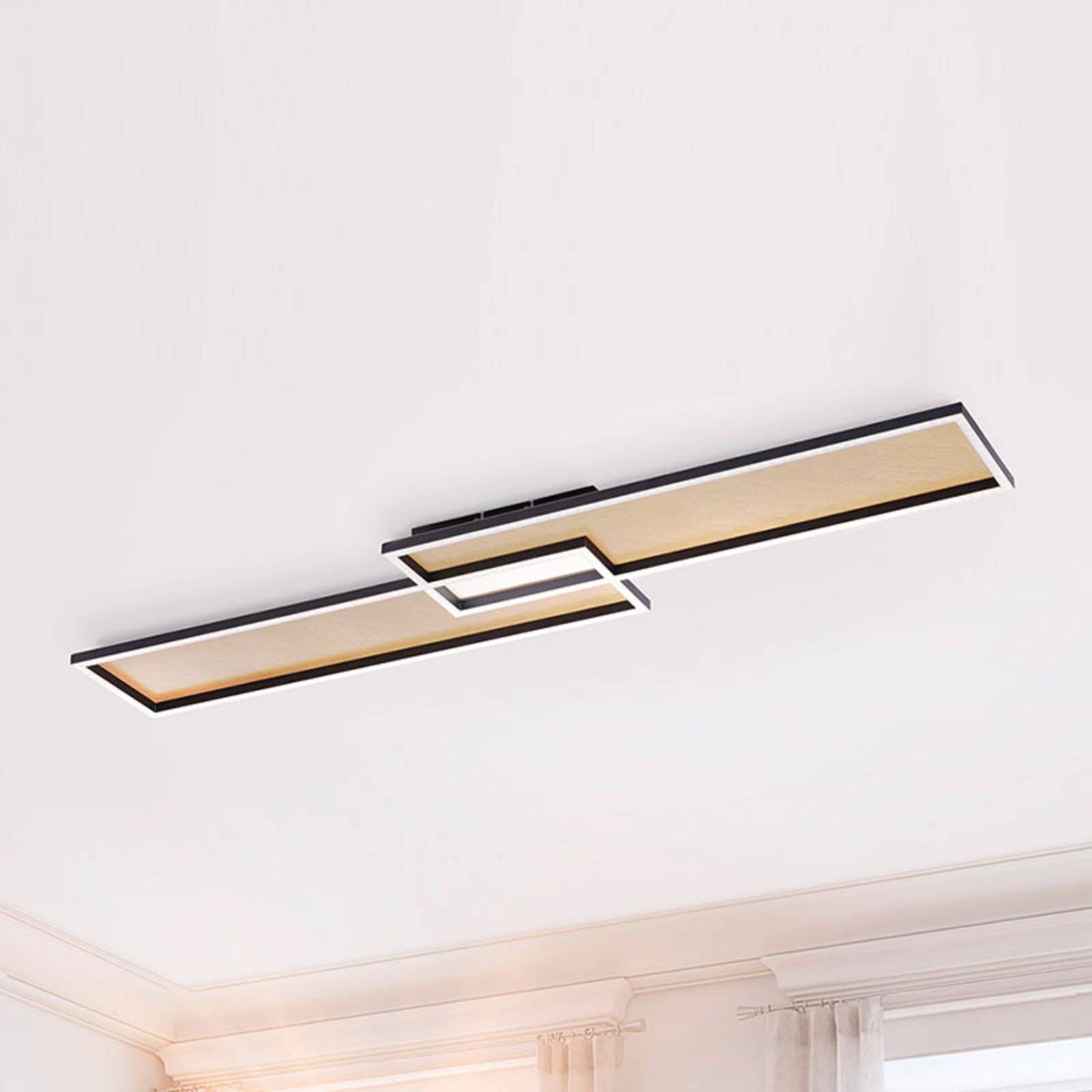 LED-Deckenleuchte Amara, zwei Rechtecke, schwarz LED-Deckenleuchte Amara, zwei Rechtecke, schwarz von PAUL NEUHAUS