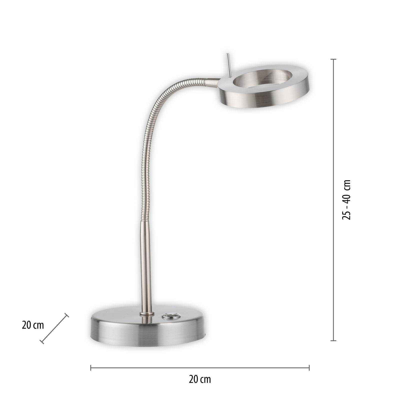 LED-Tischleuchte Hensko mit Flexarm, Touchdimmer von PAUL NEUHAUS