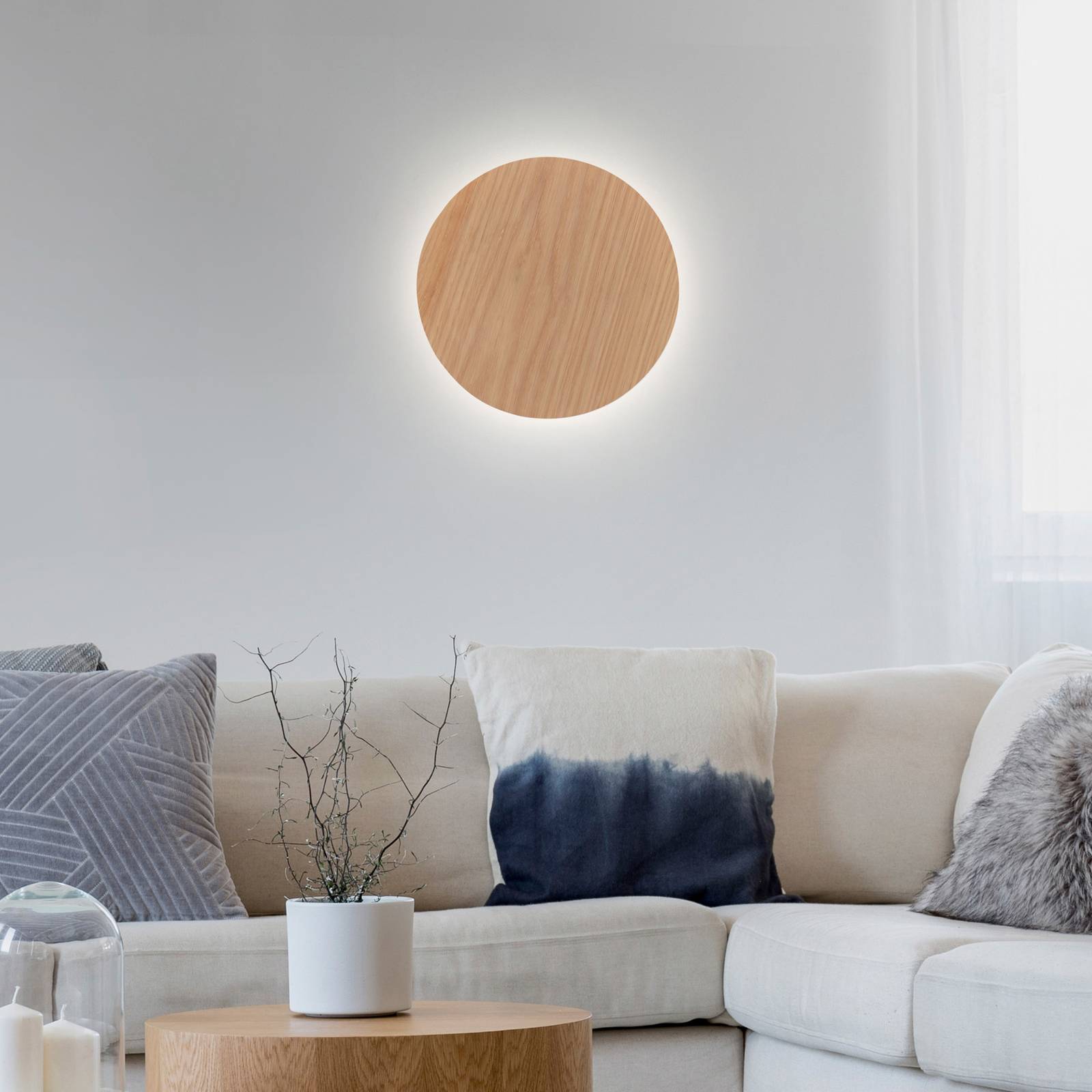 LED-Wandleuchte Akku Puntua Ø 25 cm Holzoptik LED-Wandleuchte Akku Puntua Ø 25 cm Holzoptik von PAUL NEUHAUS