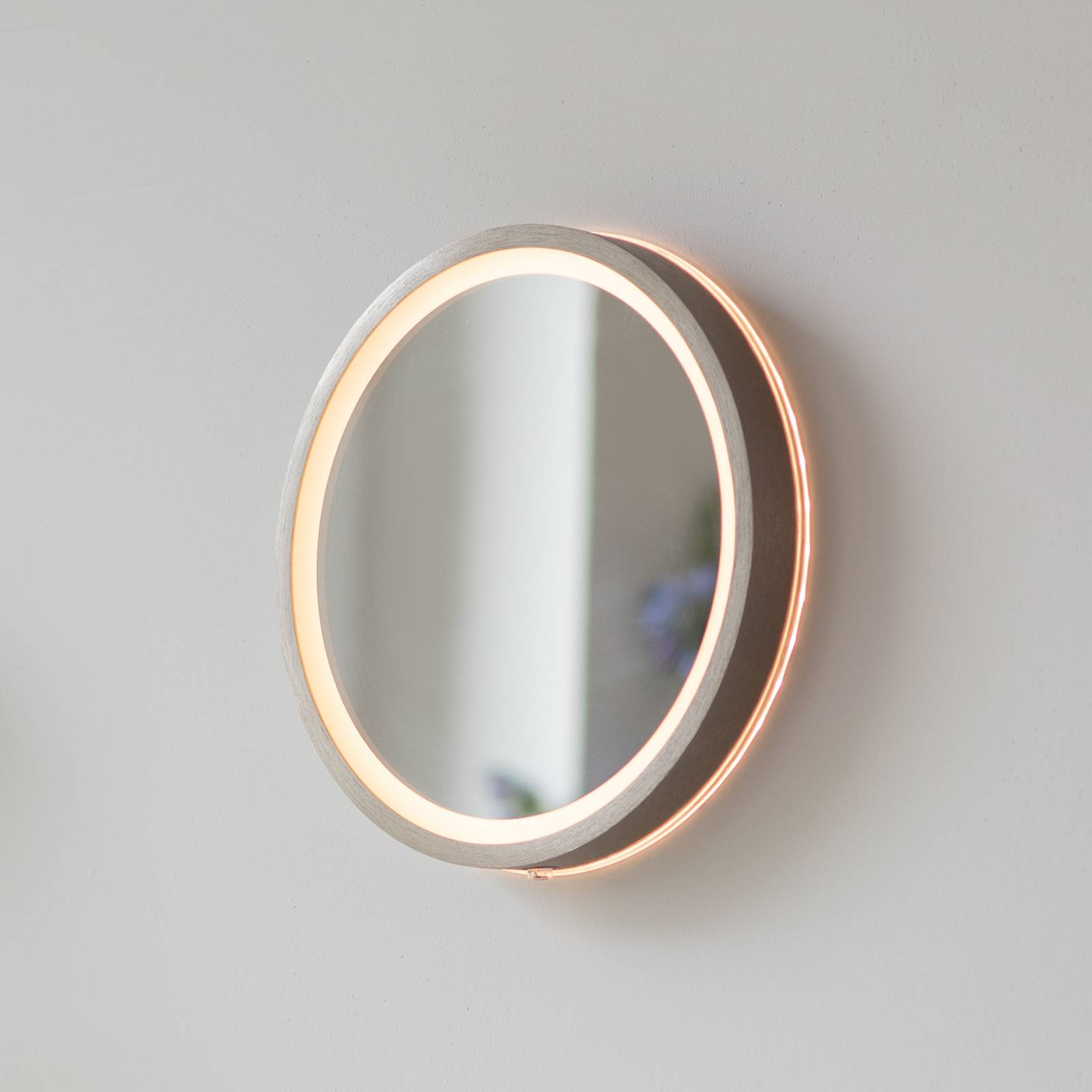 LED-Wandspiegel VIDRO, bronze, Ø 26 cm, Powerbank, Schalter LED-Wandspiegel VIDRO, bronze, Ø 26 cm, Powerbank, Schalter von PAUL NEUHAUS