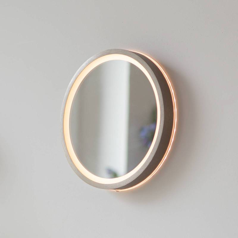 LED-Wandspiegel VIDRO, bronze, Ø 26 cm, Powerbank, Schalter von PAUL NEUHAUS