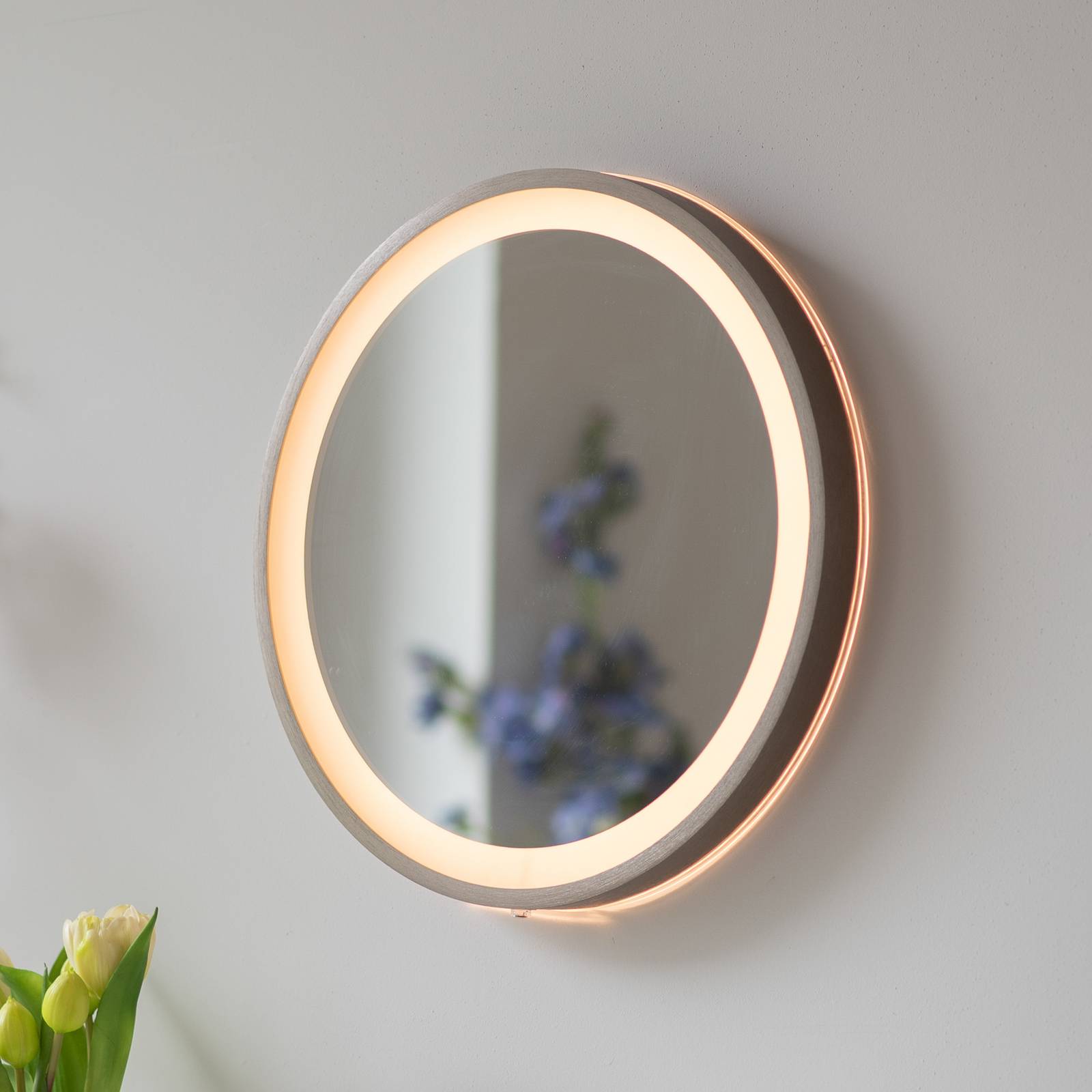 LED-Wandspiegel VIDRO, bronze, Ø 36 cm, Powerbank, Schalter LED-Wandspiegel VIDRO, bronze, Ø 36 cm, Powerbank, Schalter von PAUL NEUHAUS