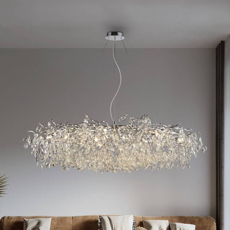 Paul Neuhaus Kronleuchter Ricicle, chrom, Länge 150 cm von PAUL NEUHAUS