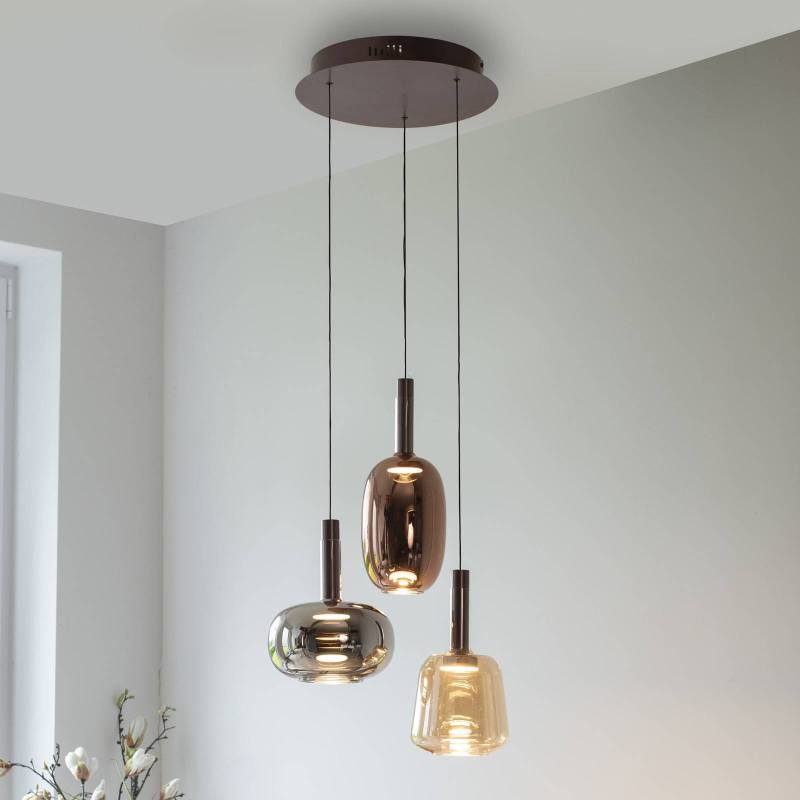 Paul Neuhaus LED-Pendellampe Irides, Ø 43 cm, bunt, Glas von PAUL NEUHAUS