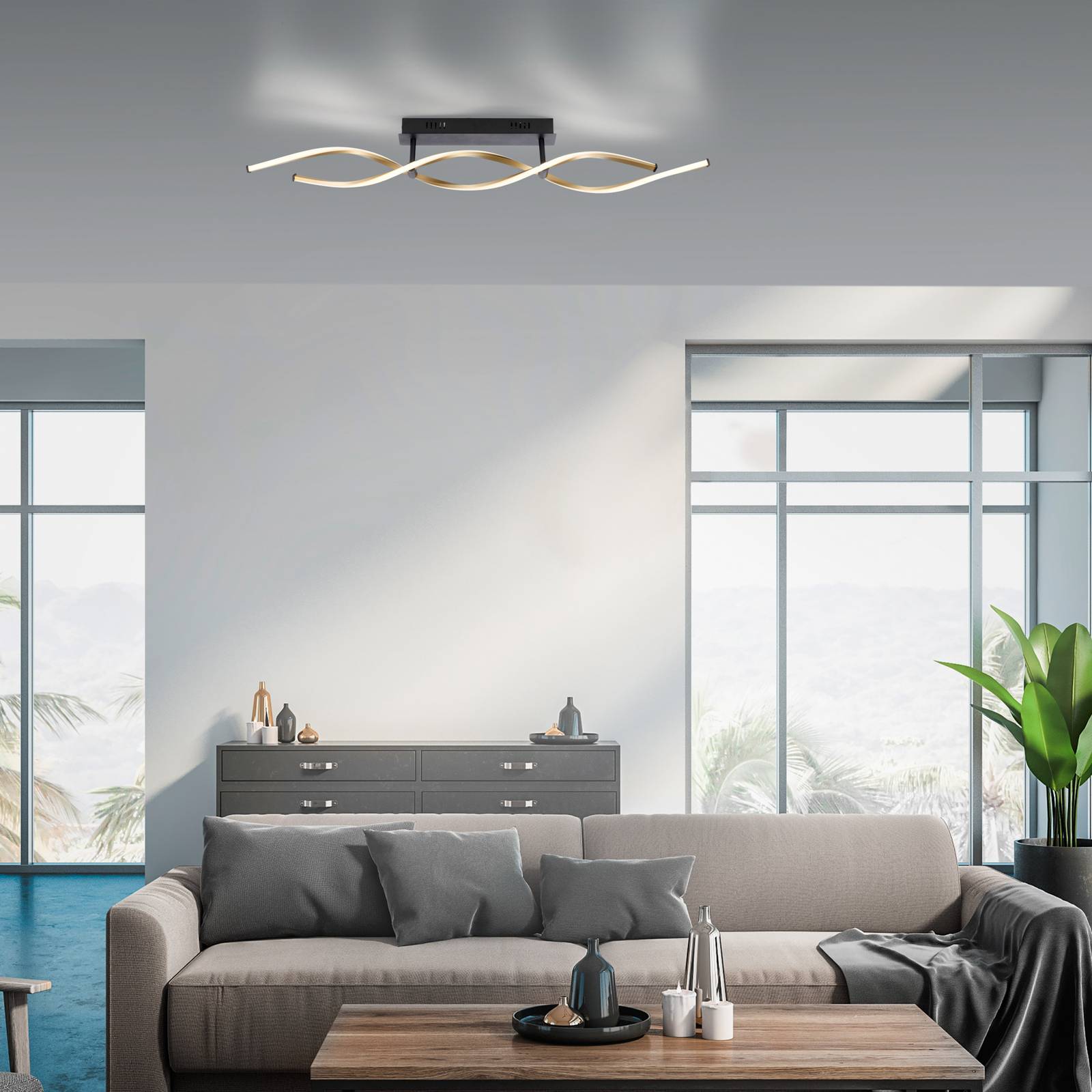 Paul Neuhaus LED-Deckenlampe Polina, 2-flg., gold, dimmbar Paul Neuhaus LED-Deckenlampe Polina, 2-flg., gold, dimmbar von PAUL NEUHAUS