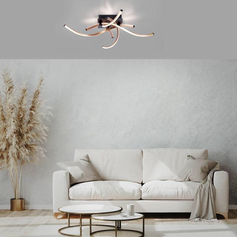 Paul Neuhaus LED-Deckenlampe Polina, 4-flg., gold, dimmbar von PAUL NEUHAUS