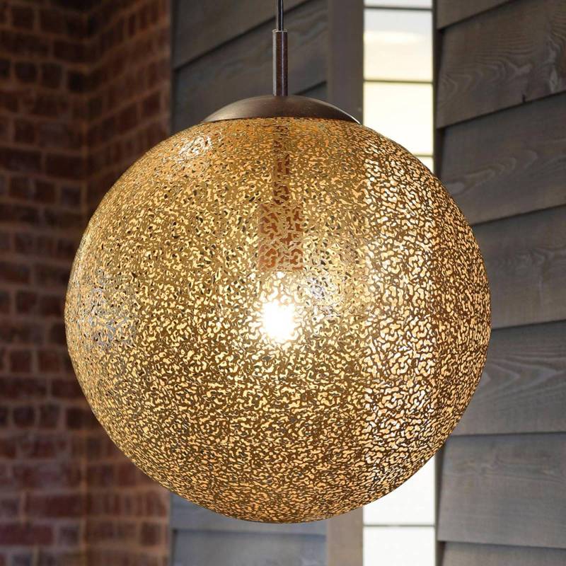 Paul Neuhaus Hängeleuchte Greta, Ø 40 cm, goldfarben, Metall von PAUL NEUHAUS