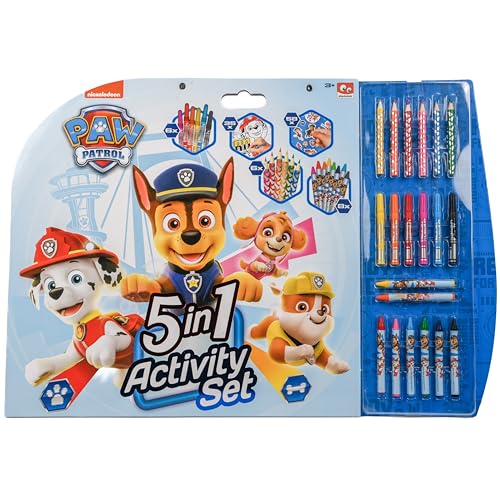 Paw Patrol - Set de actividades 5 en 1 - Set de dibujo con lápices de colores, lápices de colores, pegatinas y hojas para colorear (113 piezas) von Paw Patrol
