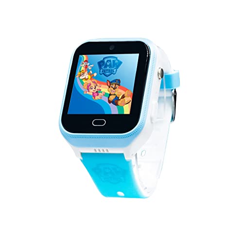 Paw Patrol Patrol 4G Kids-Watch Uhr für Jungen und Mädchen mit Filtern die der integrierten Kamera gemacht Werden. Chat, Videoanrufe, Video, & Körpertemperatur (Blau) von PAW PATROL