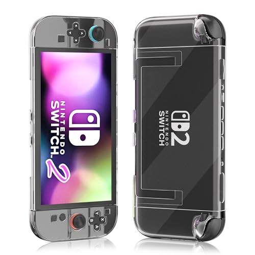 PAWDIARY Clear Switch 2 Dockable Case für Nintendo Switch 2 (New 2025), Slim PC Console & Controller Grip Switch 2 Cover Protector Kratzfestes Design Hardshell-kompatible Ladestation von PAWDIARY