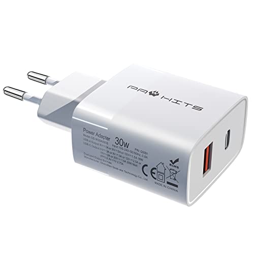 PAWHITS USB C ladegerät 2-Port Adapter Unterstützt 30W PD + QC 3.0 Max Output Kompatibel für Samsung Huawei iPhone 13/13 Pro/13 Pro Max 12/12 Mini/12 Pro/12 Pro Max 11 SE iPad PAWHITS USB C ladegerät 2-Port Adapter Unterstützt 30W PD + QC 3.0 Max Output Kompatibel für Samsung Huawei iPhone 13/13 Pro/13 Pro Max 12/12 Mini/12 Pro/12 Pro Max 11 SE iPad von PAWHITS
