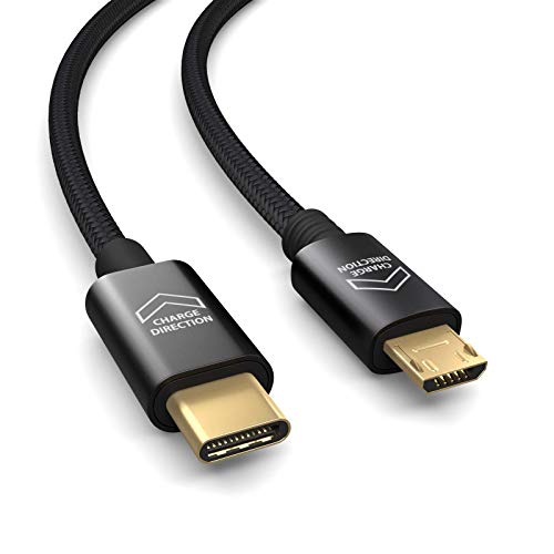 PAXO 1m OTG USB Verbindungskabel, USB C auf MICRO USB Kabel (lädt Micro USB Geräte), Datenkabel, Ladekabel, USB 2.0 von PAXO