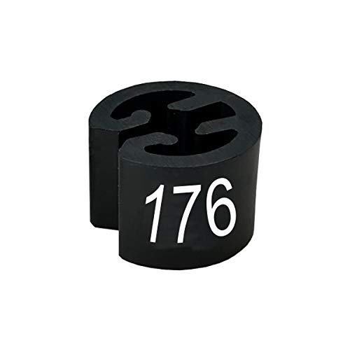 50 Größenreiter MINI Ø13mm für Kleiderbügel schwarz, Druck weiß - Aufdrucke wählbar (176) von PB-Onlinehandel