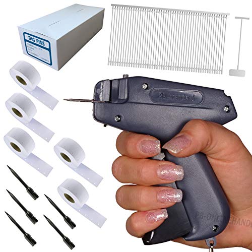 Etikettierpistole PB Standard [Set 8] | Etikettiergerät mit 5.000 Heftfäden nach Wahl + 5.000 Kartonetiketten 30x40mm auf Rolle + 5 Ersatznadel Mark 1 Standard Tag Gun (40mm) von PB-Onlinehandel