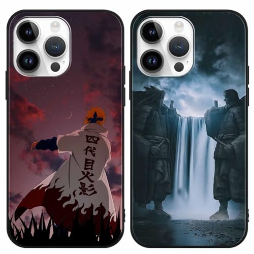 2 Stück Handyhülle für Apple iPhone 14 Pro Hülle 6.1 Zoll Anime Naruto Jiraya Namikaze Minato Manga Muster Design Junge Case All Inklusiv Linsen Schutzhülle TPU Silikon Weich Ultra Dünn Cover, 08 von PBNDJVG