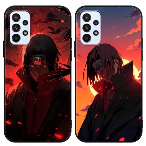 2 Stück Handyhülle für Samsung Galaxy A23 5G Hülle 6.6 Zoll Anime Naruto Uchiha Itachi Sasuke Manga Muster Design Junge Case All Inklusiv Linsen Schutzhülle TPU Silikon Weich Ultra Dünn Cover, 07 von PBNDJVG