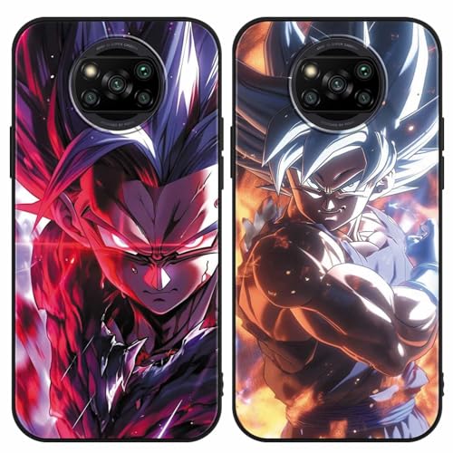 2 Stück Handyhülle für Xiaomi Poco X3/X3 NFC(4G) Hülle 6.67 Zoll, Anime Dragonball Super Z DBZ Goku Saiyan Manga Junge Muster Design Case Stoßfest Schutzhülle TPU Bumper Weich Ultra Dünn Cover, 05 von PBNDJVG