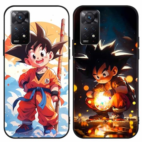 2 Stück Handyhülle für Xiaomi Redmi Note 11 Pro(4G/5G)2022 Hülle 6.67 Zoll, Anime Dragonball Super Z DBZ Goku Saiyan Manga Junge Muster Design Case Stoßfest Schutzhülle Weich Ultra Dünn Cover, 03 von PBNDJVG
