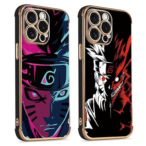 2 Stück Handyhülle für iPhone 7/iPhone 8/iPhone SE 3/2 Hülle 4.7'', Anime Naruto Kakashi Uchiha Itachi Manga Muster Junge Mädchen Galvanisierte Schutzhülle Weich TPU Dünn Case mit Kameraschutz, 01 von PBNDJVG