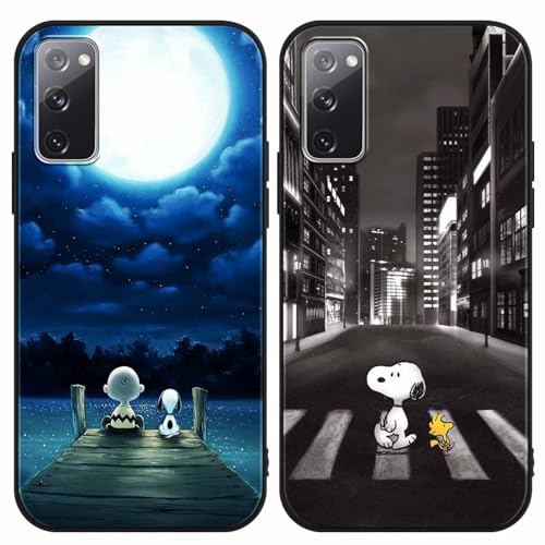 [2 Stück] Schutzhülle für Samsung Galaxy S20 FE/S20 Lite Hülle 6,5", Weich TPU Stoßfest Silikon Cartoon Anime Handyhülle mit Snoopy Karikatur Muster Design Cover für Samsung S20 Fan Edition,Niedlich 1 von PBNDJVG