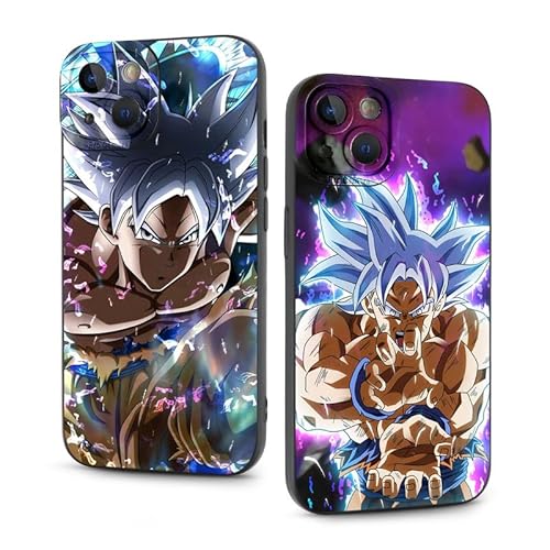 Handyhülle 2 Stück für Apple iPhone 14 Pro Hülle 6.1'' Anime Dragonball Z Super Z DBZ Son Goku Manga Junge Muster Design Case All Inklusiv Linsen Schutzhülle Stoßfest TPU Weich Ultra Dünn Cover,02 von PBNDJVG