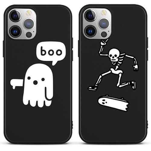 PBNDJVG [2 Stück] Handyhülle für Apple iPhone 11 6,1" Hülle, Aesthetic Schutzhülle mit Ghost Halloween Motiv Lustig Design Schwarz Weich Silikon Stoßfest TPU Case für iPhone 11 von PBNDJVG