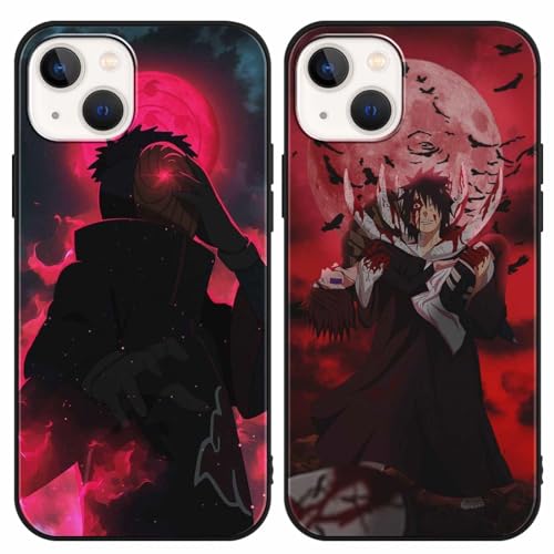 PBNDJVG 2 Stück Handyhülle für Apple iPhone 15 Hülle 6.1 Zoll Anime Uchiha Obito Manga Muster Design Junge Case All Inklusiv Linsen Schutzhülle TPU Silikon Weich Ultra Dünn Cover, 14 von PBNDJVG