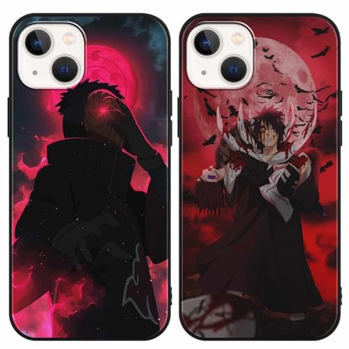 PBNDJVG 2 Stück Handyhülle für Apple iPhone 15 Hülle 6.1 Zoll Anime Naruto Uchiha Obito Manga Muster Design Junge Case All Inklusiv Linsen Schutzhülle TPU Silikon Weich Ultra Dünn Cover, 14 von PBNDJVG