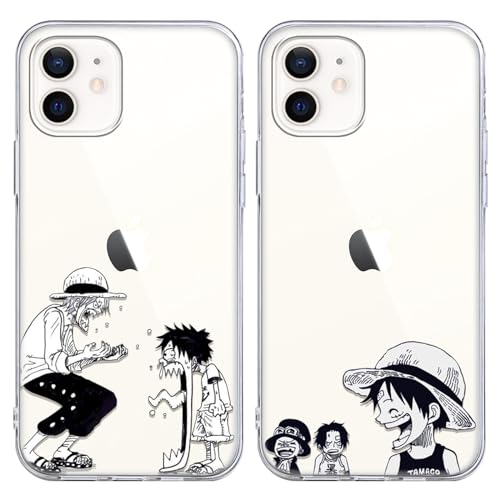 PBNDJVG 2 Stück Handyhülle für Apple iPhone 15 PRO MAX Hülle 6.7 Zoll, Anime One Piece Luffy Chopper mit Motiv Designs Manga Case Schutz Schutzhülle Stoßfest TPU Weich Ultra Dünn Cover -Transparent6 von PBNDJVG