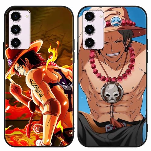 PBNDJVG 2 Stück Handyhülle für Samsung Galaxy S23 5G Hülle 6.1 Zoll, Anime One Piece Ace mit Motiv Designs Manga Case Schutz Schutzhülle Stoßfest TPU Weich Ultra Dünn Cover -Schwarz2 PBNDJVG 2 Stück Handyhülle für Samsung Galaxy S23 5G Hülle 6.1 Zoll, Anime One Piece Ace mit Motiv Designs Manga Case Schutz Schutzhülle Stoßfest TPU Weich Ultra Dünn Cover -Schwarz2 von PBNDJVG
