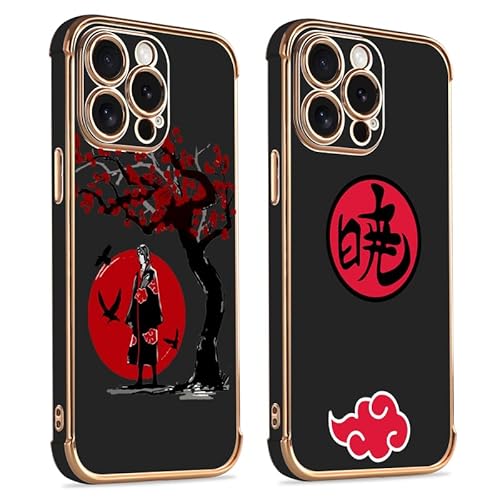 PBNDJVG 2 Stück Handyhülle für iPhone 12 Pro Max Hülle 6.7'', Anime Naruto Akatsuki Kakashi Manga Muster Junge Mädchen Galvanisierte Schutzhülle Weich TPU Stoßfest Dünn Case mit Kameraschutz, 02 von PBNDJVG