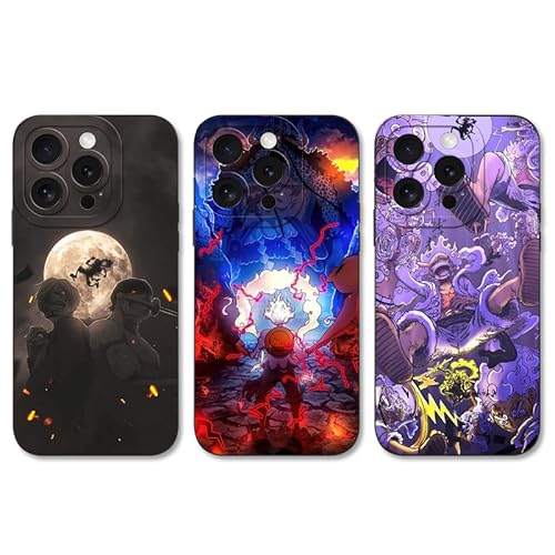 PBNDJVG 3 Stück Handyhülle für Apple iPhone 11 Hülle 6.1 Zoll, Anime One Piece Luffy Zoro Gear 5 Sanji Nika Manga Muster Design Case Kameraschutz Schutzhülle TPU Silikon Weich Ultra Dünn- 3 Pack von PBNDJVG